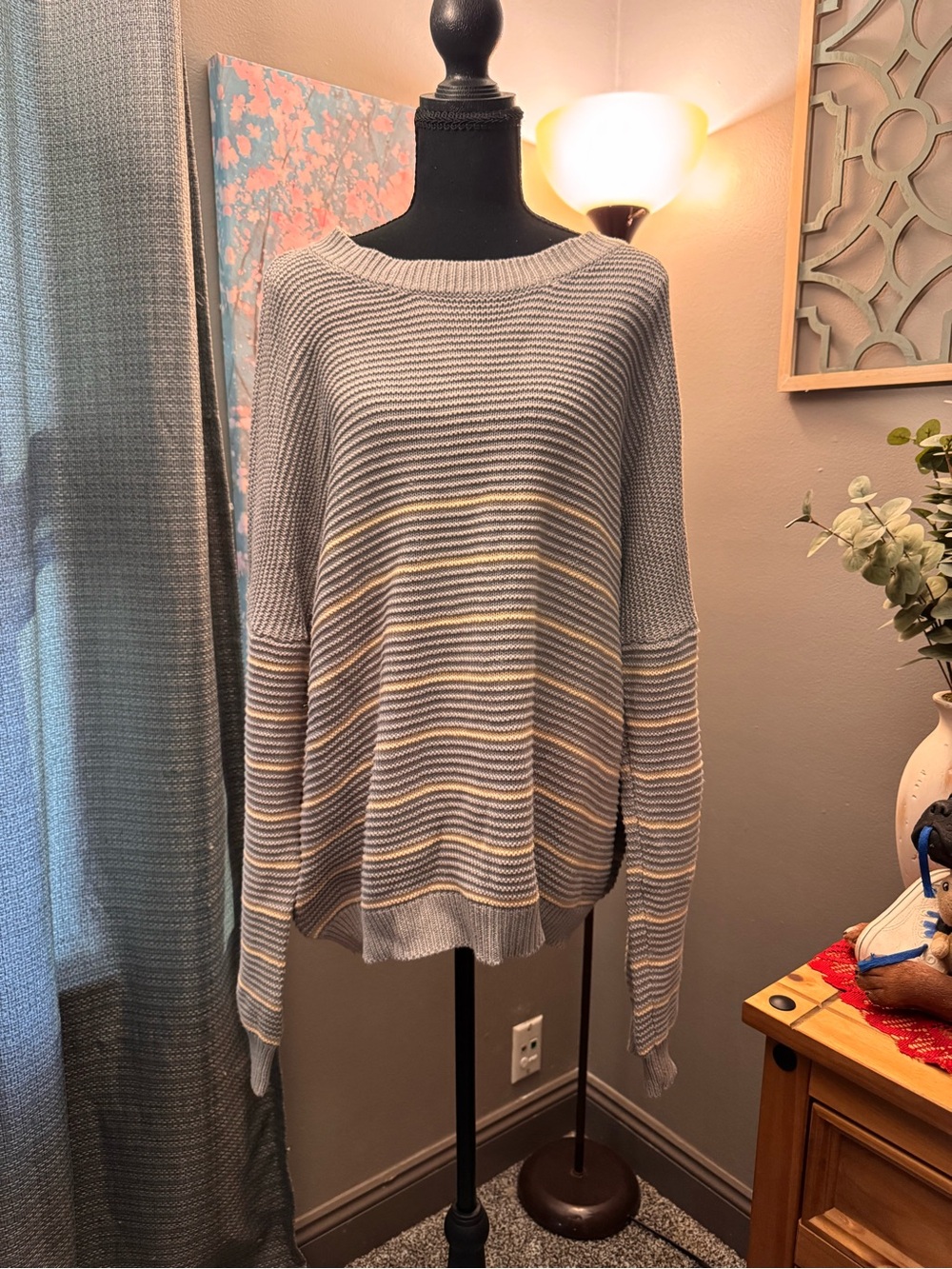 ChicSoul Sweater with Cream Stripes